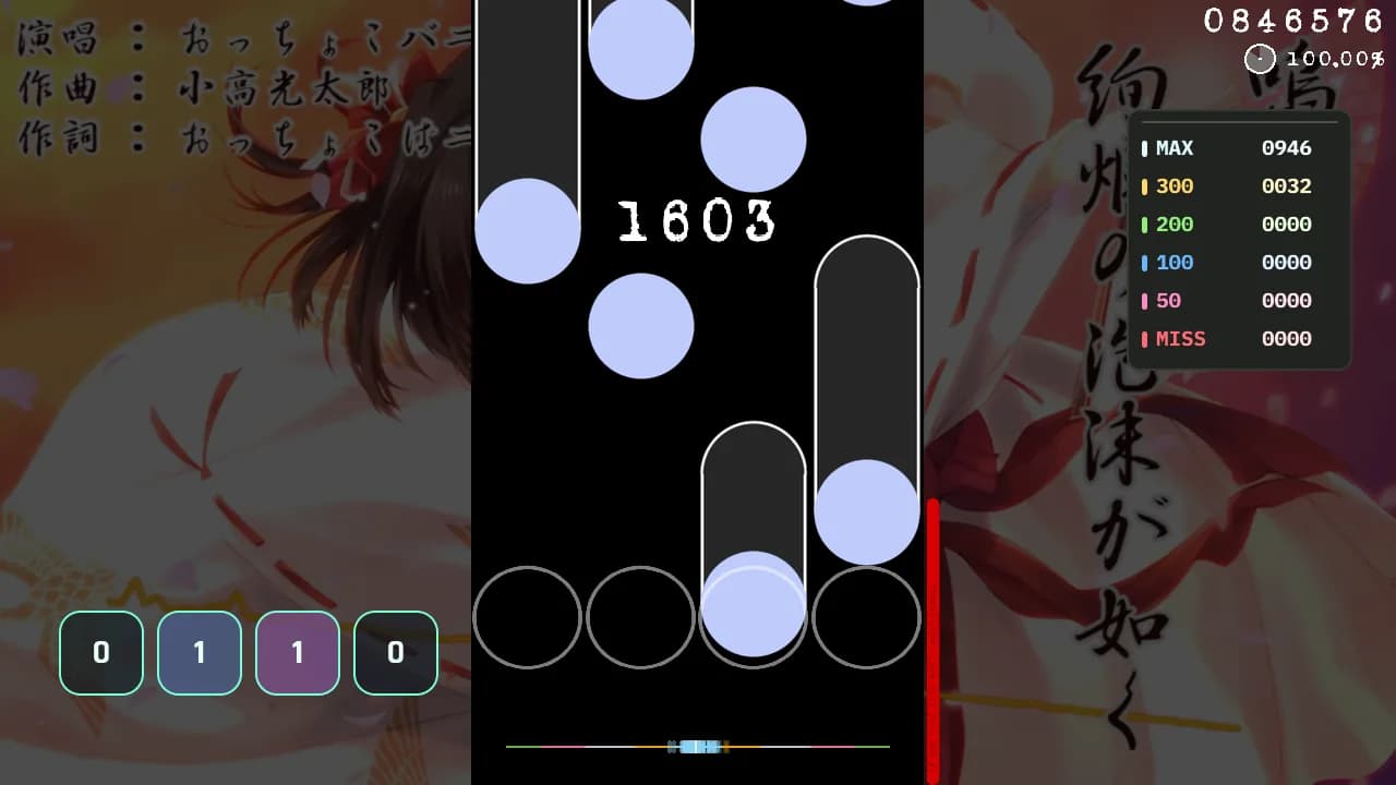 A HUD built in the editor, with a key counter and a KPS graph